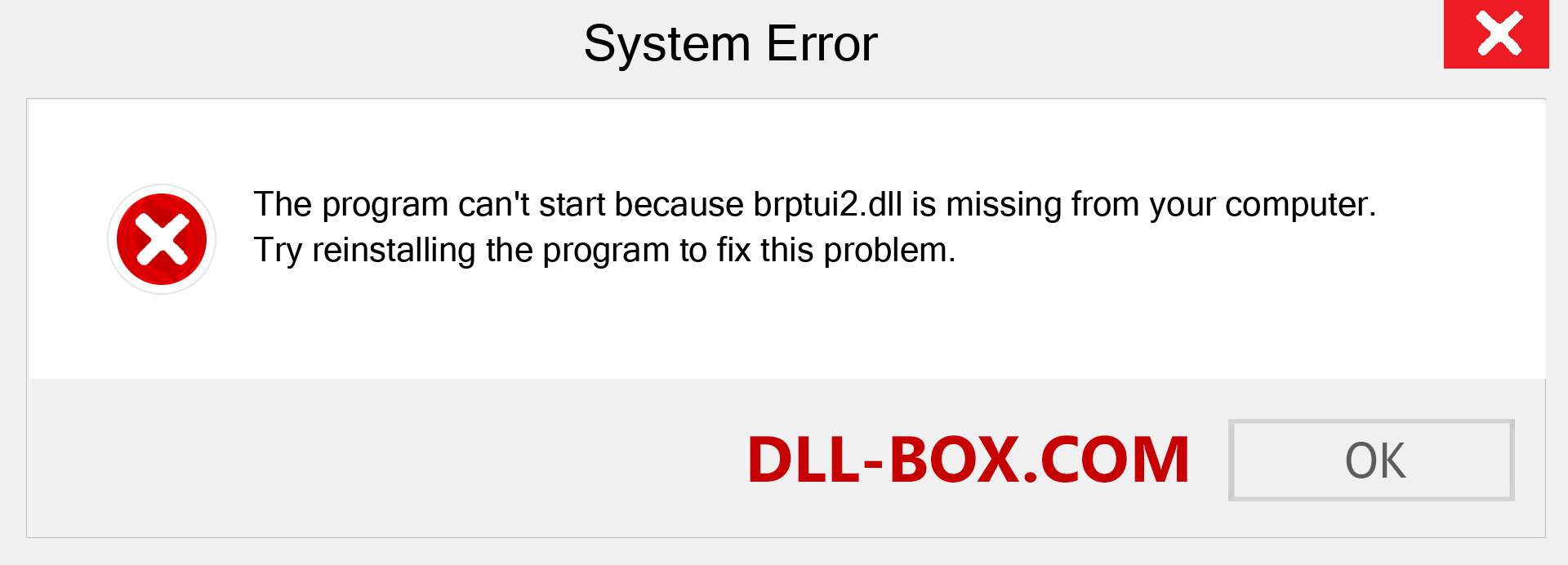  brptui2.dll file is missing?. Download for Windows 7, 8, 10 - Fix  brptui2 dll Missing Error on Windows, photos, images